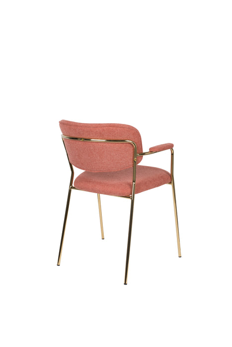 Fauteuil Jolien Goud/roze Nylon en polyester Roze 56x61 cm-Fauteuils-Creating Home