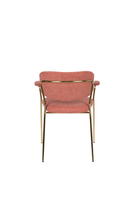 Fauteuil Jolien Goud/roze Nylon en polyester Roze 56x61 cm-Fauteuils-Creating Home