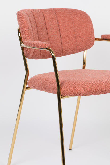 Fauteuil Jolien Goud/roze Nylon en polyester Roze 56x61 cm-Fauteuils-Creating Home