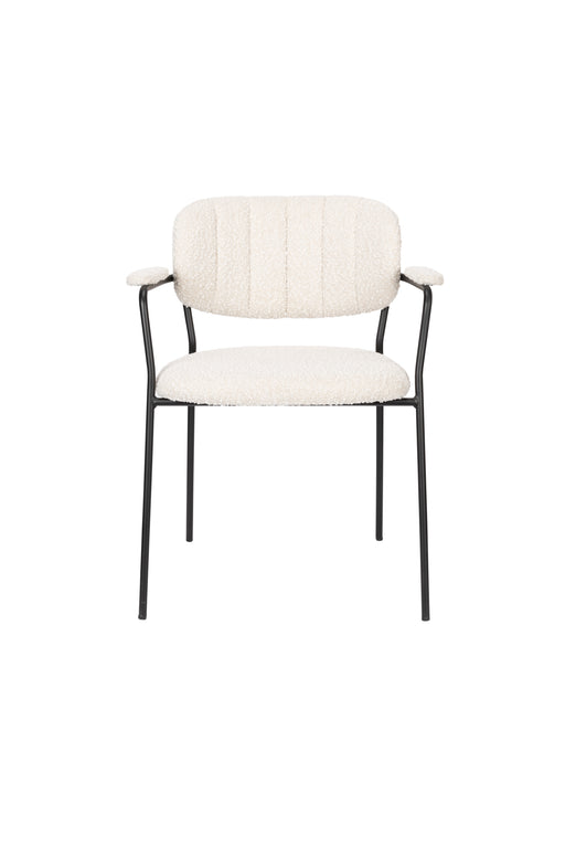 Fauteuil Jolien Zwart/bouclã© Stof Wit 56x61 cm-Fauteuils-Creating Home