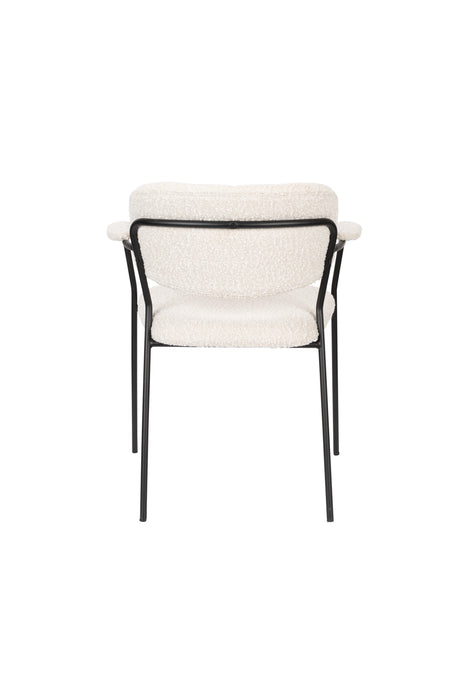 Fauteuil Jolien Zwart/bouclã© Stof Wit 56x61 cm-Fauteuils-Creating Home