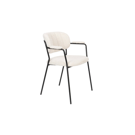 Fauteuil Jolien Zwart/bouclã© Stof Wit 56x61 cm-Fauteuils-Creating Home
