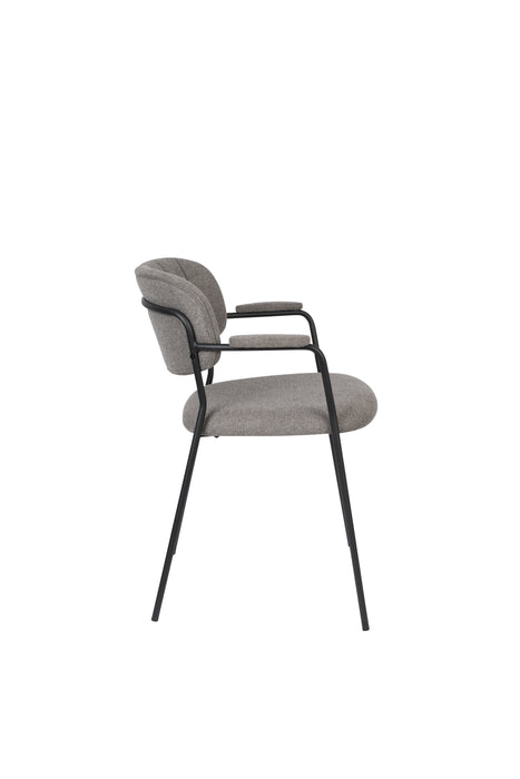 Fauteuil Jolien Zwart/grijs Nylon en polyester Grijs 56x61 cm-Fauteuils-Creating Home
