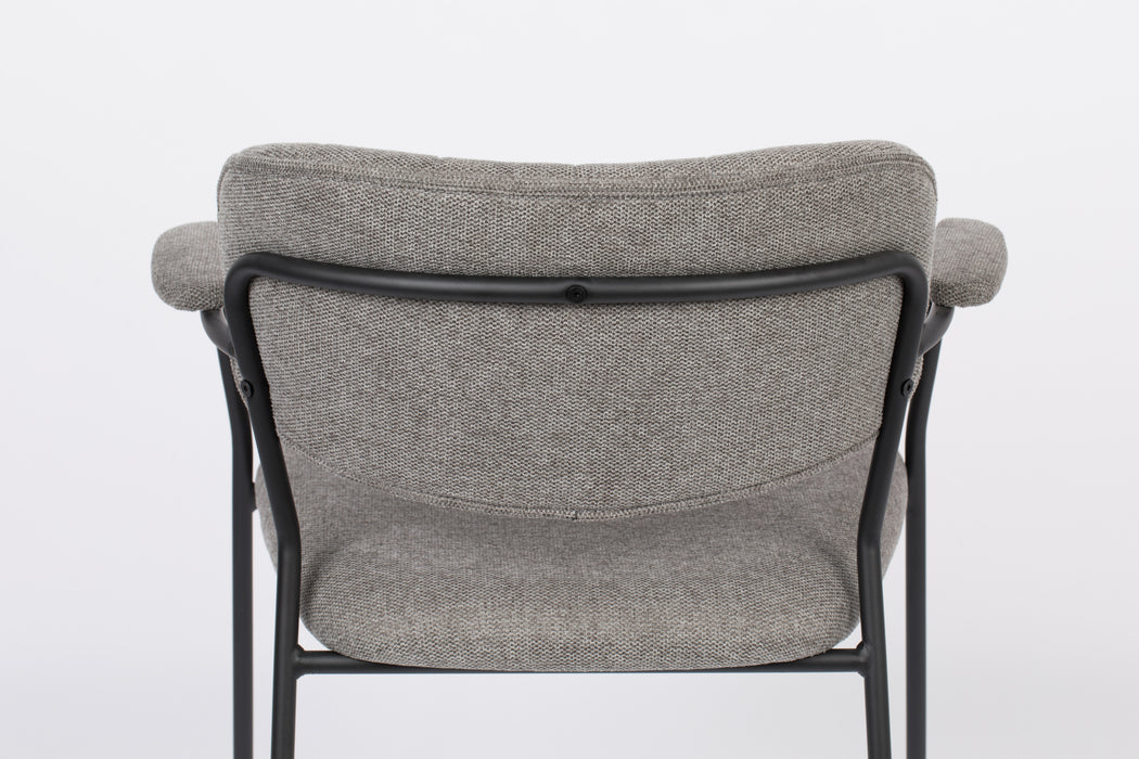 Fauteuil Jolien Zwart/grijs Nylon en polyester Grijs 56x61 cm-Fauteuils-Creating Home