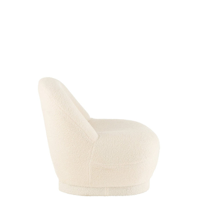 Fauteuil Krukje Teddy Bouclé Wit 88x78x72 cm-Fauteuils-J-Line