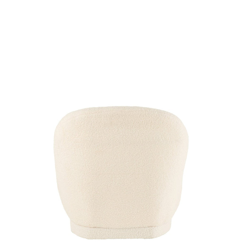 Fauteuil Krukje Teddy Bouclé Wit 88x78x72 cm-Fauteuils-J-Line