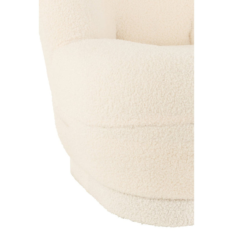 Fauteuil Krukje Teddy Bouclé Wit 88x78x72 cm-Fauteuils-J-Line