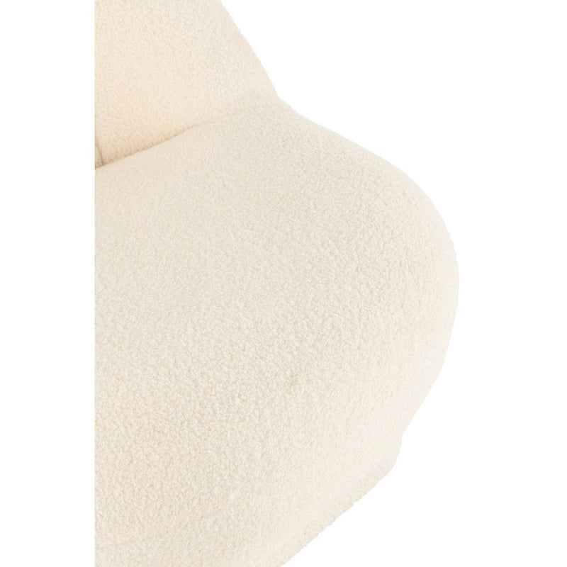 Fauteuil Krukje Teddy Bouclé Wit 88x78x72 cm-Fauteuils-J-Line