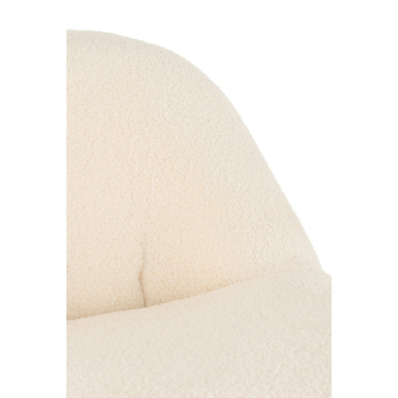 Fauteuil Krukje Teddy Bouclé Wit 88x78x72 cm-Fauteuils-J-Line