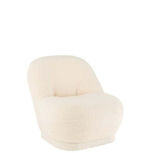 Fauteuil Krukje Teddy Bouclé Wit 88x78x72 cm-Fauteuils-J-Line