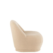 Fauteuil Krukje Teddy Fluweel Wit Warm Beige 88x78x72 cm-Fauteuils-J-Line