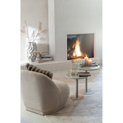 Fauteuil Krukje Teddy Fluweel Wit Warm Beige 88x78x72 cm-Fauteuils-J-Line