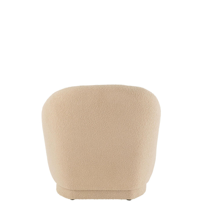 Fauteuil Krukje Teddy Fluweel Wit Warm Beige-Fauteuils-J-Line