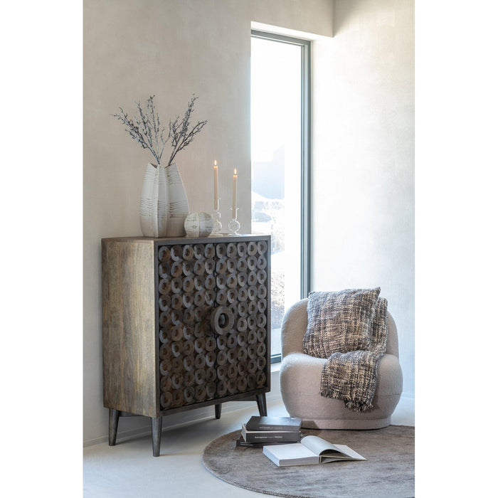 Fauteuil Krukje Teddy Fluweel Wit Warm Beige-Fauteuils-J-Line