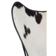 Lounge Stoel Cowhide/Metaal Wit/Zwart 65x92x90 cm-Eetkamerstoelen-J-Line