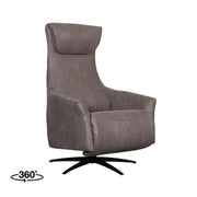 Fauteuil Lund Taupe Kunstleder 2-Motorig Met 74x83x112 cm-Fauteuils-LABEL51