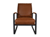 Fauteuil Miami-95x65x95-Cognac/Zwart-Leder/Metaal-Fauteuils-HSM Collection