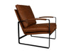 Fauteuil Miami-95x65x95-Cognac/Zwart-Leder/Metaal-Fauteuils-HSM Collection