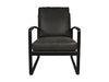 Fauteuil Miami-95x65x95-Donker Grijs/Zwart-Leder/Metaal-Fauteuils-HSM Collection