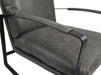 Fauteuil Miami-95x65x95-Donker Grijs/Zwart-Leder/Metaal-Fauteuils-HSM Collection