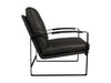 Fauteuil Miami-95x65x95-Donker Grijs/Zwart-Leder/Metaal-Fauteuils-HSM Collection