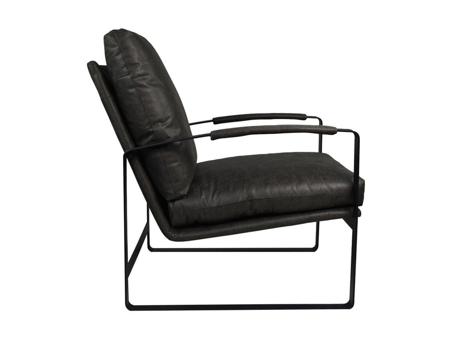 Fauteuil Miami-95x65x95-Donker Grijs/Zwart-Leder/Metaal-Fauteuils-HSM Collection