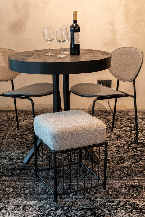 Fauteuil Milou Square MDF,Pine hout,Polyester Grijs 35x35 cm-Krukken-Creating Home