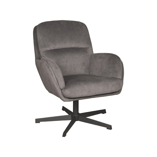 Fauteuil Moss Antraciet Velvet - 70x77x90 cm-Fauteuils-LABEL51