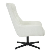 Fauteuil Naomi Parelwit Draaibaar 81 cm-Fauteuils-Livingfurn