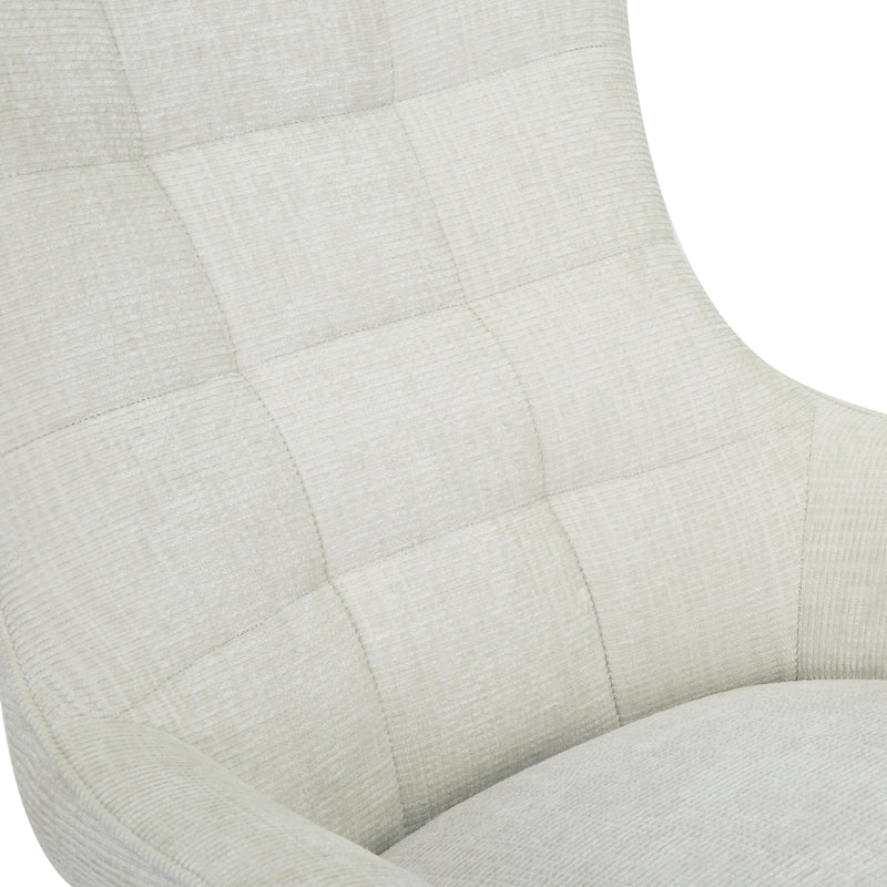 Fauteuil Naomi Parelwit Draaibaar 81 cm-Fauteuils-Livingfurn