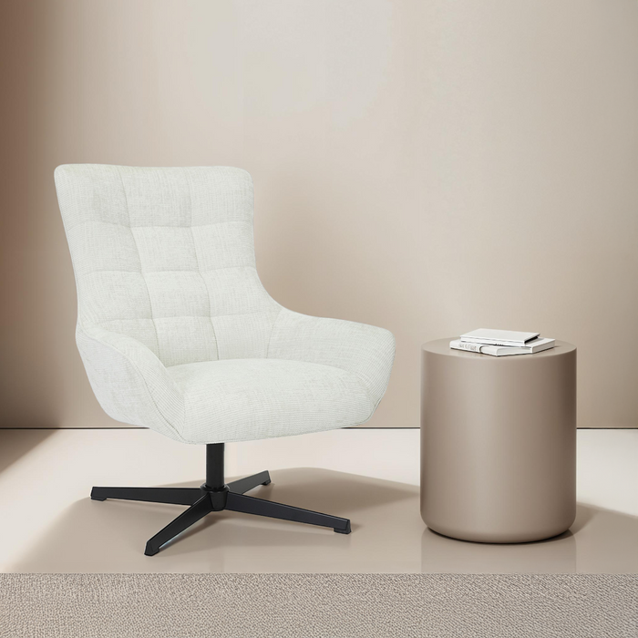 Fauteuil Naomi Parelwit Draaibaar 81 cm-Fauteuils-Livingfurn