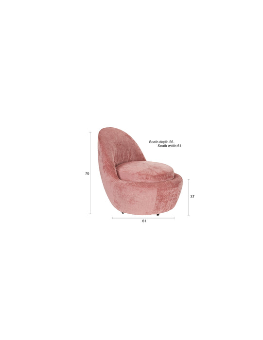 Fauteuil Nash Polyester Roze 61x61 cm-Fauteuils-Creating Home