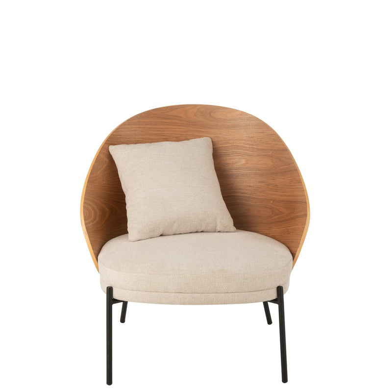 Fauteuil Naturel Polyester 72 cm 71.8x77.4x81.8 cm-Fauteuils-J-Line
