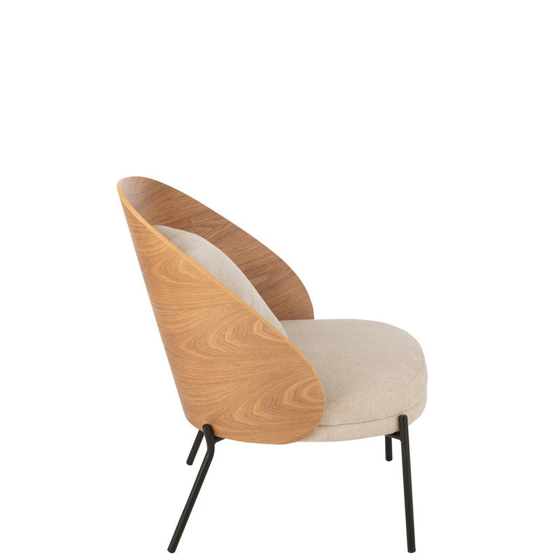Fauteuil Naturel Polyester 72 cm 71.8x77.4x81.8 cm-Fauteuils-J-Line