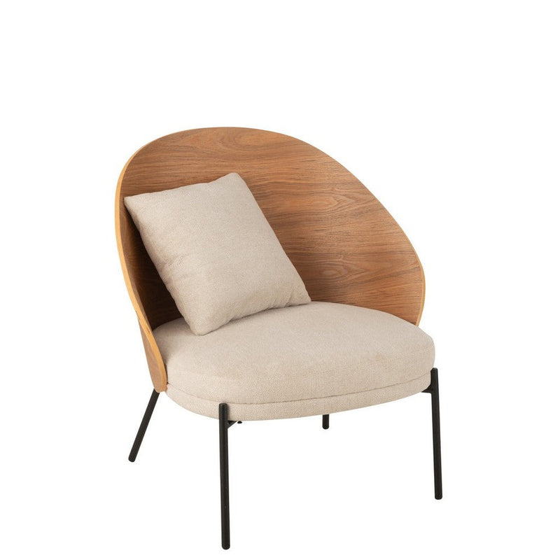 Fauteuil Naturel Polyester 72 cm 71.8x77.4x81.8 cm-Fauteuils-J-Line