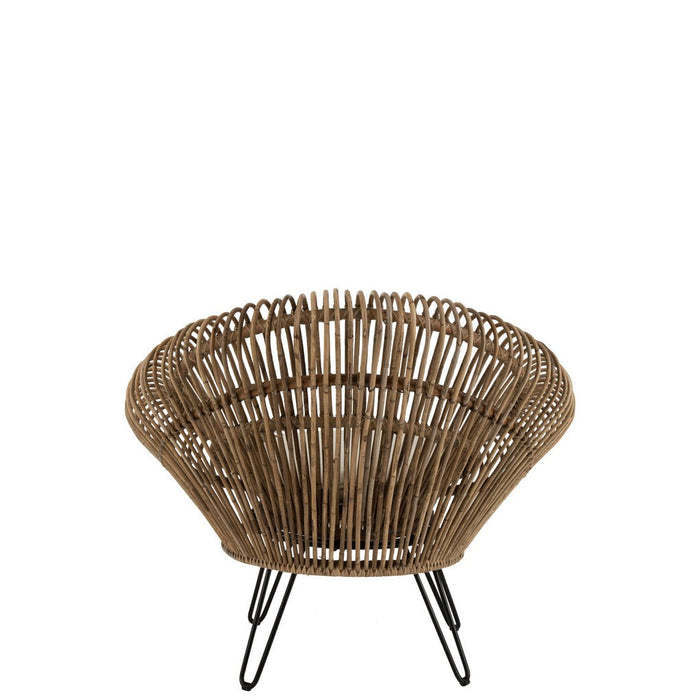 Fauteuil Naturel ijzer 82 cm 82x104x96 cm-Kussens-J-Line