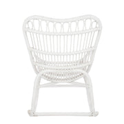 Rocking Stoel Rotan Wit 70x110x97 cm-Eetkamerstoelen-J-Line