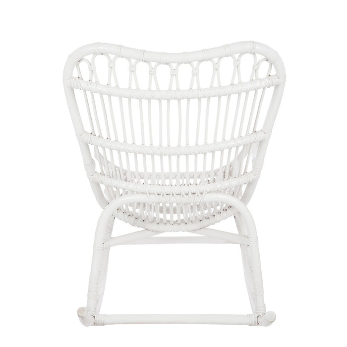 Fauteuil Rocking Stoel Rotan Wit 70x110x97 cm-Fauteuils-J-Line