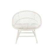 Fauteuil Rocking Stoel+Sierkussen Zayo Metaal/Reed Wit-Kussens-J-Line