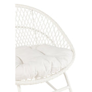 Fauteuil Rocking Stoel+Sierkussen Zayo Metaal/Reed Wit-Kussens-J-Line
