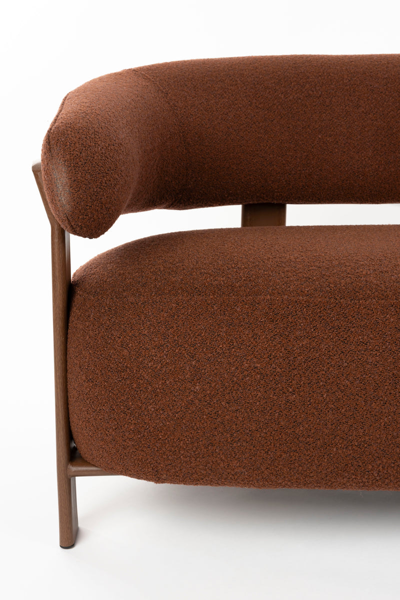 Fauteuil Sofa 2-seater Robyn Polyester Rood 71x135.5 cm-Fauteuils-Creating Home