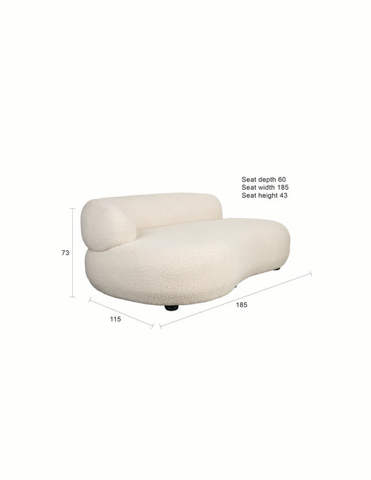 Fauteuil Sofa Noxx Polyester Wit 115x185 cm-Fauteuils-Creating Home