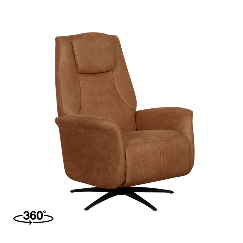 Fauteuil Stockholm Cognac Kunstleder 1-Motorig 77x87x112 cm-Fauteuils-LABEL51