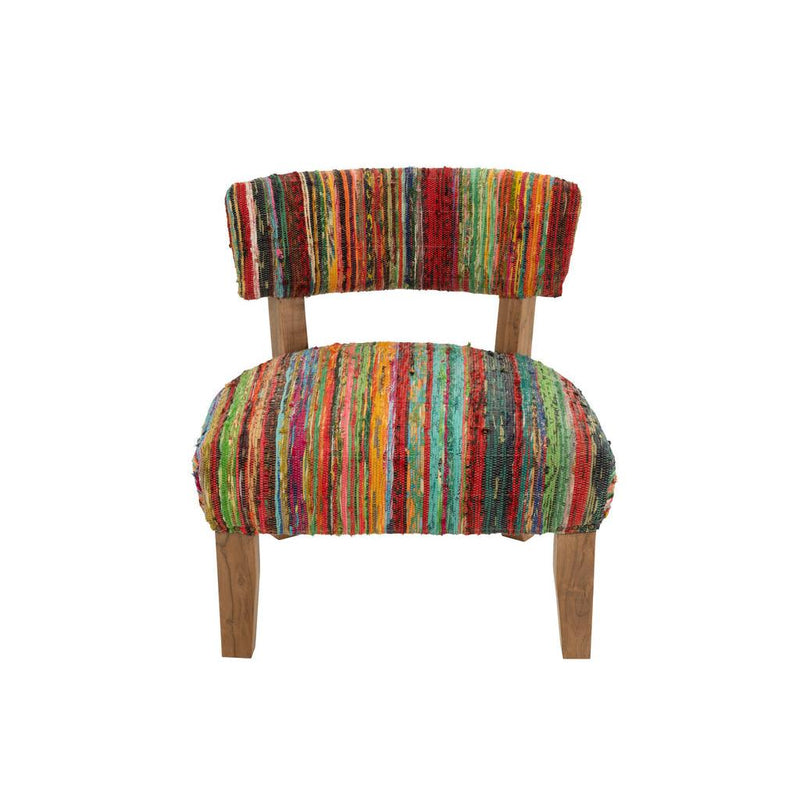 Stoel Chindi Hout/Textile Mix 60x68x72 cm-Eetkamerstoelen-J-Line