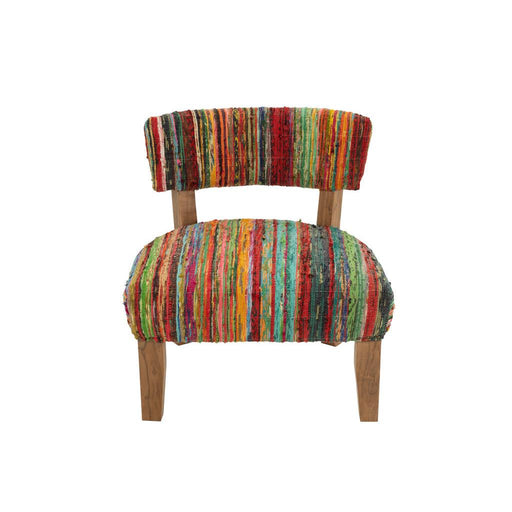 Fauteuil Stoel Chindi Hout/Textile Mix 60x68x72 cm-Fauteuils-J-Line