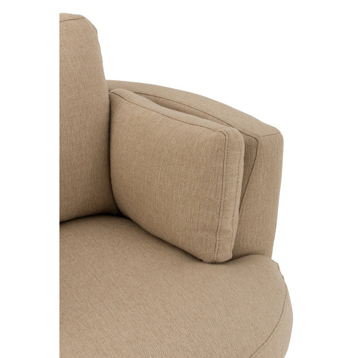 Fauteuil Swivel Hout | Textiel Beige-Fauteuils-J-Line