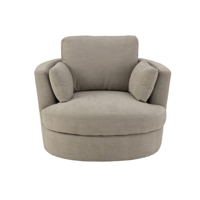 Fauteuil Swivel Hout | Textiel Grey-Fauteuils-J-Line