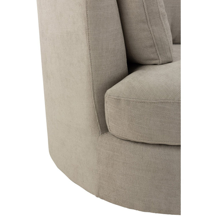 Fauteuil Swivel Hout | Textiel Grey-Fauteuils-J-Line