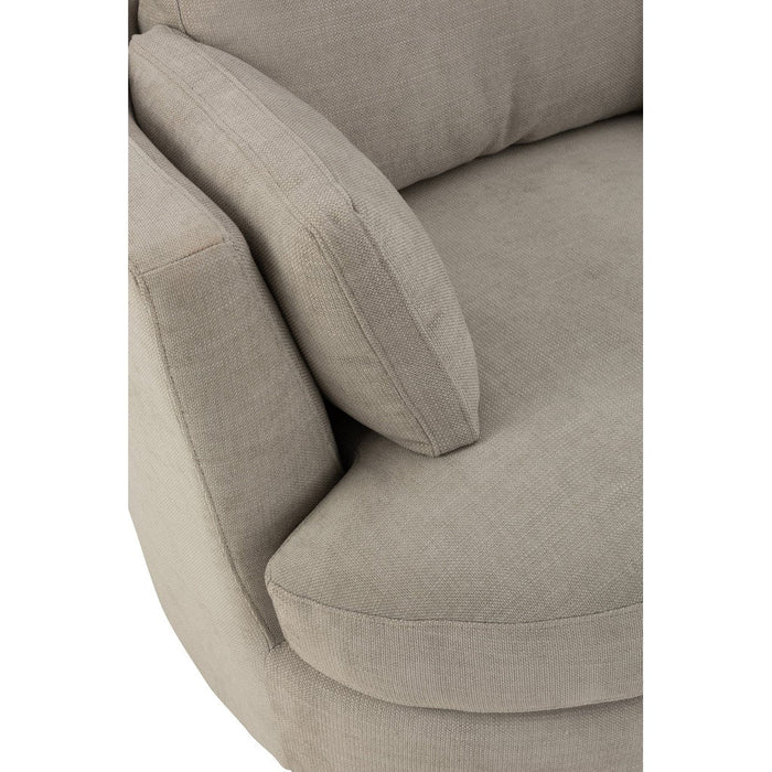 Fauteuil Swivel Hout | Textiel Grey-Fauteuils-J-Line