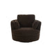 Fauteuil Swivel Poplar Hout | Foam Donker bruin-Fauteuils-J-Line